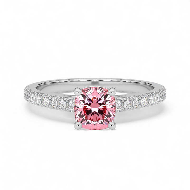 Bague Montaigne Diamant Rose Coussin