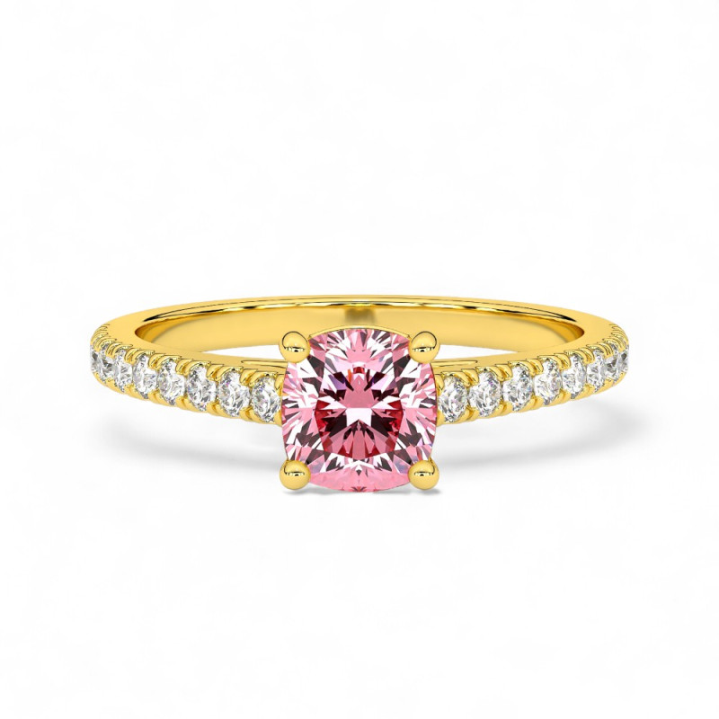 Bague Montaigne Diamant Rose Coussin