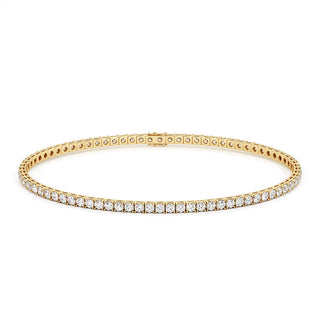 Bracelet tennis diamant (rivière de diamants ronds) en or 18 carats serti de diamants de laboratoire, Laveran Paris