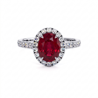 Bague Odéon ovale rubis synthétique — Laveran Paris