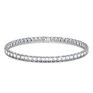BRACELET RIVIERE DE DIAMANTS TAILLES EMERAUDES