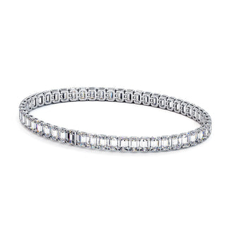 BRACELET RIVIERE DE DIAMANTS TAILLES EMERAUDES