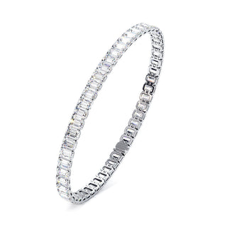 BRACELET RIVIERE DE DIAMANTS TAILLES EMERAUDES