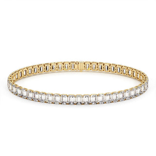 BRACELET RIVIERE DE DIAMANTS TAILLES EMERAUDES