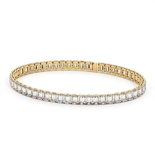 BRACELET RIVIERE DE DIAMANTS TAILLES EMERAUDES