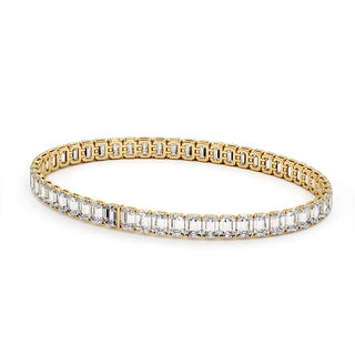 BRACELET RIVIERE DE DIAMANTS TAILLES EMERAUDES