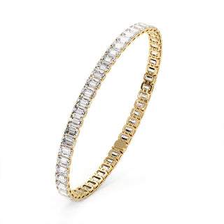 BRACELET RIVIERE DE DIAMANTS TAILLES EMERAUDES