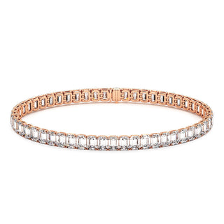 BRACELET RIVIERE DE DIAMANTS TAILLES EMERAUDES