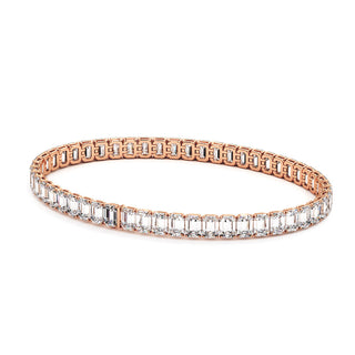 BRACELET RIVIERE DE DIAMANTS TAILLES EMERAUDES