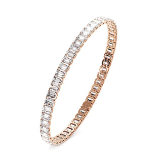 BRACELET RIVIERE DE DIAMANTS TAILLES EMERAUDES