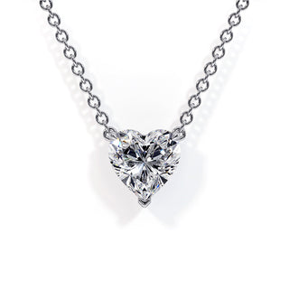 Pendentif Montaigne Cœur, diamants de laboratoire, or blanc 18 carats ou platine 950 — Maison Laveran Paris