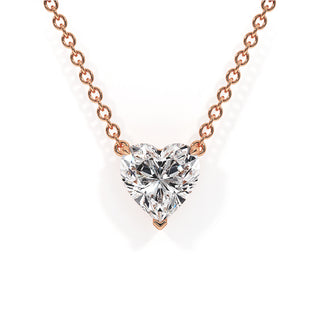 Pendentif Montaigne Cœur, diamants de laboratoire, or rose 18 carats — Maison Laveran Paris