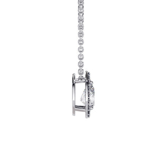 Pendentif Vendôme Diamant Poire, diamants de laboratoire, or blanc 18 carats ou platine 950 — Maison Laveran Paris