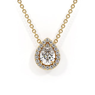 Pendentif Vendôme Diamant Poire, diamants de laboratoire, or jaune 18 carats — Maison Laveran Paris