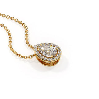 Pendentif Vendôme Diamant Poire, diamants de laboratoire, or jaune 18 carats — Maison Laveran Paris