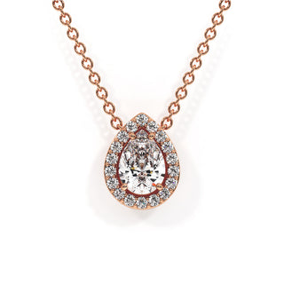 Pendentif Vendôme Diamant Poire, diamants de laboratoire, or rose 18 carats — Maison Laveran Paris