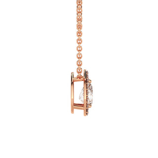Pendentif Vendôme Diamant Poire, diamants de laboratoire, or rose 18 carats — Maison Laveran Paris