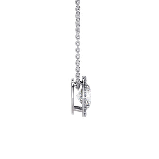 Pendentif Vendôme Diamant Rond, diamants de laboratoire, or blanc 18 carats ou platine 950 — Maison Laveran Paris