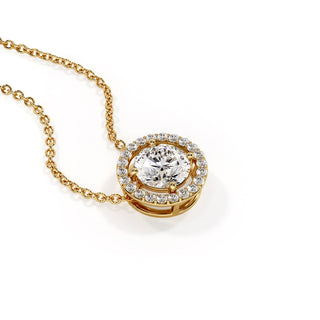 Pendentif Vendôme Diamant Rond, diamants de laboratoire, or jaune 18 carats — Maison Laveran Paris