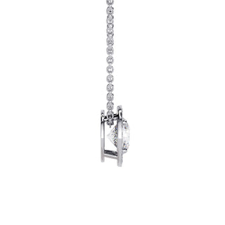 Pendentif Georges V Diamant Rond, diamants de laboratoire, or blanc 18 carats ou platine 950 — Maison Laveran Paris