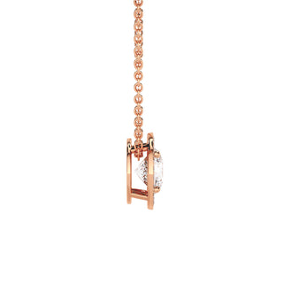 Pendentif Georges V Diamant Rond, diamants de laboratoire, or rose 18 carats — Maison Laveran Paris