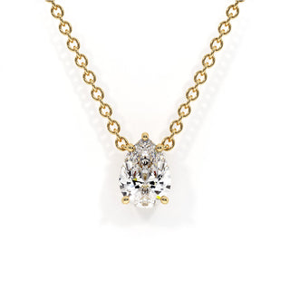 Pendentif Diamant Montaigne Poire, diamants de laboratoire, or jaune 18 carats — Maison Laveran Paris