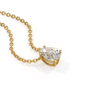 Pendentif Diamant Montaigne Poire, diamants de laboratoire, or jaune 18 carats — Maison Laveran Paris