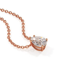 Pendentif Diamant Montaigne Poire, diamants de laboratoire, or rose 18 carats — Maison Laveran Paris