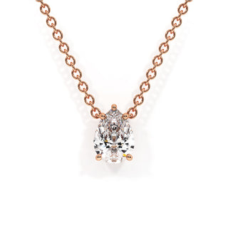 Pendentif Diamant Montaigne Poire, diamants de laboratoire, or rose 18 carats — Maison Laveran Paris