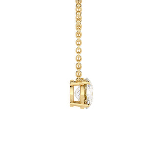 Pendentif Diamant Montaigne Rond, diamants de laboratoire, or jaune 18 carats — Maison Laveran Paris