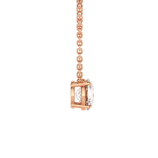 Pendentif Diamant Montaigne Rond, diamants de laboratoire, or rose 18 carats — Maison Laveran Paris