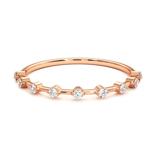 Demi-Alliance Saint-Louis, diamants de laboratoire, or rose 18 carats — Maison Laveran Paris