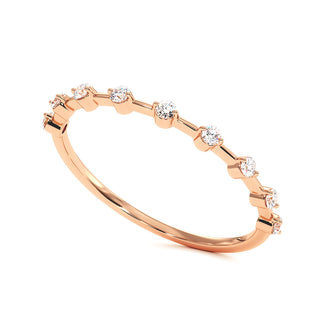 Demi-Alliance Saint-Louis, diamants de laboratoire, or rose 18 carats — Maison Laveran Paris