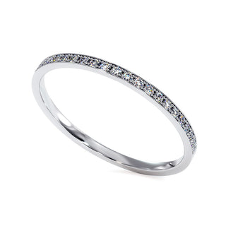 Demi-Alliance Concorde Griffes, diamants de laboratoire, or blanc 18 carats ou platine 950 — Maison Laveran Paris