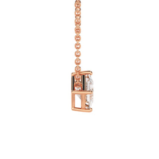 Pendentif Diamant Montaigne Princesse, diamants de laboratoire, or rose 18 carats — Maison Laveran Paris