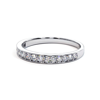 Demi-Alliance Georges V, diamants de laboratoire, or blanc 18 carats ou platine 950 — Maison Laveran Paris