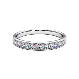 Demi-Alliance Georges V, diamants de laboratoire, or blanc 18 carats ou platine 950 — Maison Laveran Paris