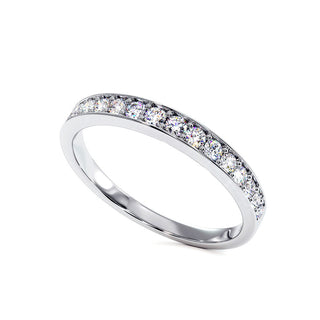 Demi-Alliance Georges V, diamants de laboratoire, or blanc 18 carats ou platine 950 — Maison Laveran Paris