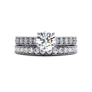 Demi-Alliance Georges V, diamants de laboratoire, or blanc 18 carats ou platine 950 — Maison Laveran Paris