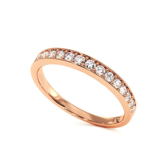 Demi-Alliance Georges V, diamants de laboratoire, or rose 18 carats — Maison Laveran Paris
