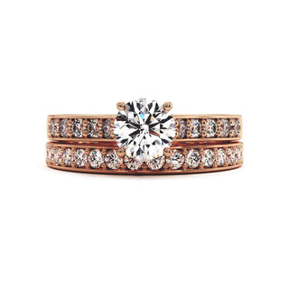 Demi-Alliance Georges V, diamants de laboratoire, or rose 18 carats — Maison Laveran Paris