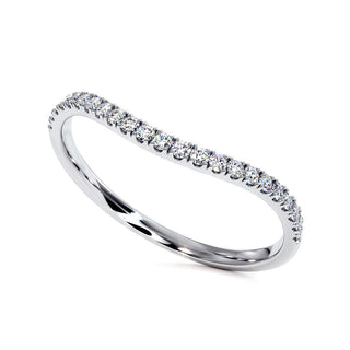 Demi-Alliance Diamants Wagram, diamants de laboratoire, or blanc 18 carats ou platine 950 — Maison Laveran Paris