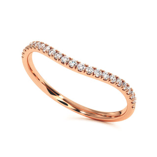 Demi-Alliance Diamants Wagram, diamants de laboratoire, or rose 18 carats — Maison Laveran Paris