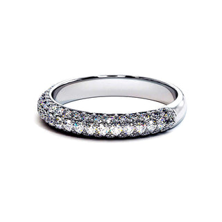 Demi-Alliance Victor Hugo, diamants de laboratoire, or blanc 18 carats ou platine 950 — Maison Laveran Paris