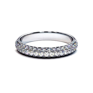 Demi-Alliance Victor Hugo, diamants de laboratoire, or blanc 18 carats ou platine 950 — Maison Laveran Paris