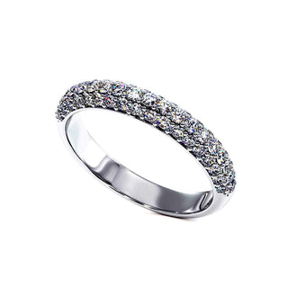 Demi-Alliance Victor Hugo, diamants de laboratoire, or blanc 18 carats ou platine 950 — Maison Laveran Paris