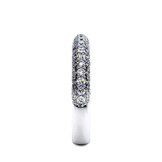 Demi-Alliance Victor Hugo, diamants de laboratoire, or blanc 18 carats ou platine 950 — Maison Laveran Paris