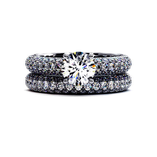 Demi-Alliance Victor Hugo, diamants de laboratoire, or blanc 18 carats ou platine 950 — Maison Laveran Paris
