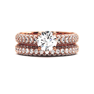 Demi-Alliance Victor Hugo, diamants de laboratoire, or rose 18 carats — Maison Laveran Paris