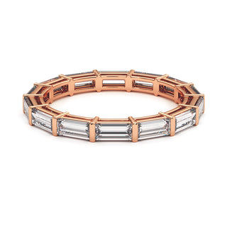 Alliance Montaigne Diamants Baguettes, tour complet de diamants baguettes de laboratoire, or rose 18 carats — Maison Laveran Paris